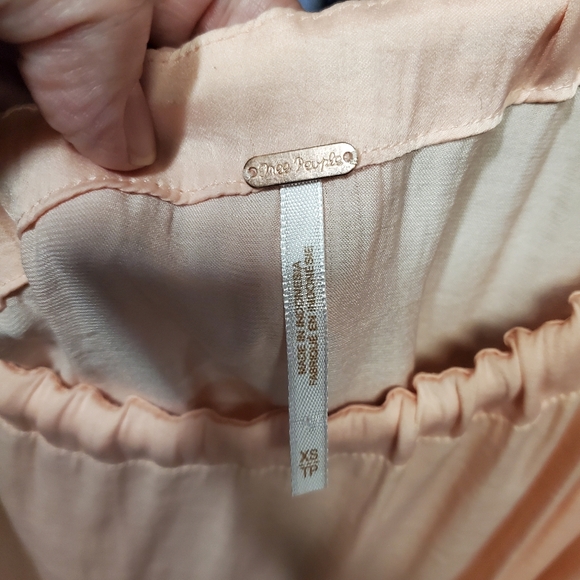 Free People one shoulder satiny ruffled blouse - Picture 6 of 8